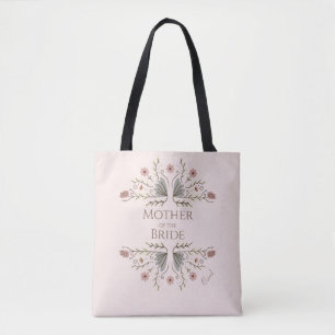 Shabby Chic Blue Pink Flower Mother of the Bride Tote Bag