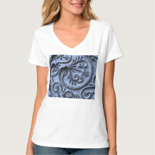 Shabby Chic blue wood look scroll pattern T-Shirt