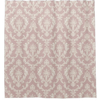 Shabby Chic Blush Angelic Damask Shower Curtain   