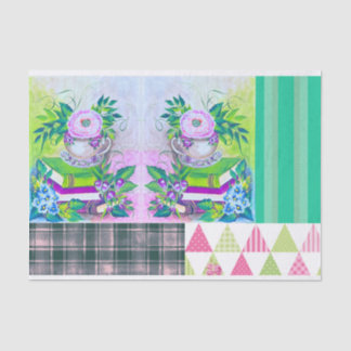 Shabby Chic Book Theme Floral Tissue Paper