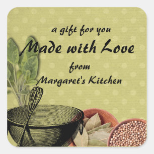 shabby chic bowl whisk herbs spices gift tag label