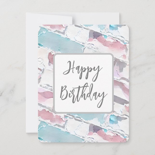 Shabby Chic Brick Texture  Holiday Card (Front)