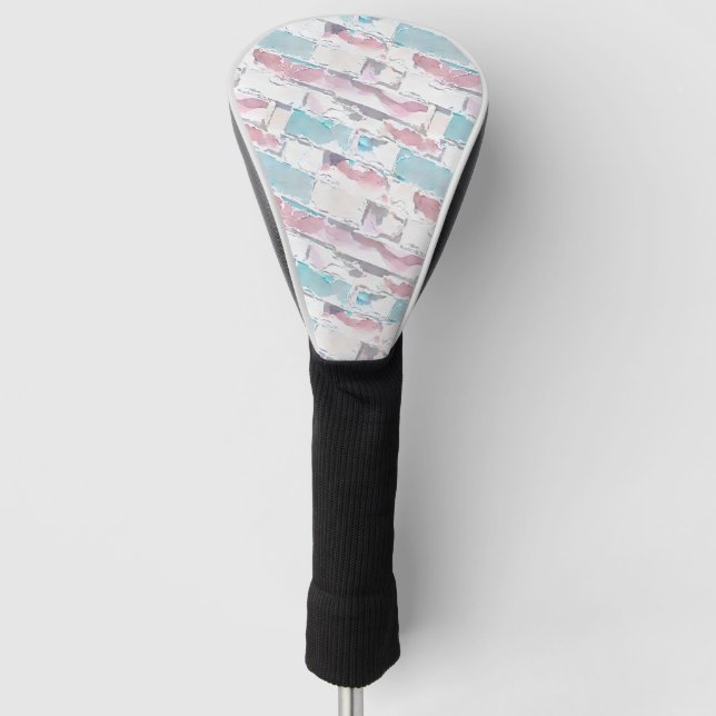Shabby Chic Brick Texture Seamless Pattern Golf Head Cover (Front)