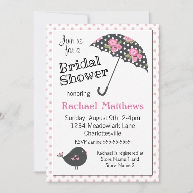 Shabby Chic Bridal Shower Invitation (Front)