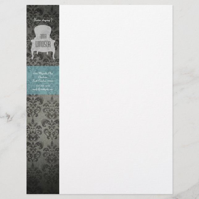 Shabby Chic Brocade Chair Letterhead (Front)