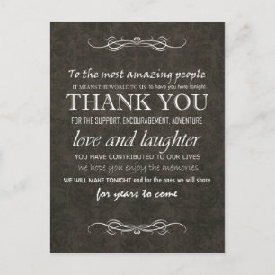 Shabby Chic Brown Vintage Wedding Thank You Postcard
