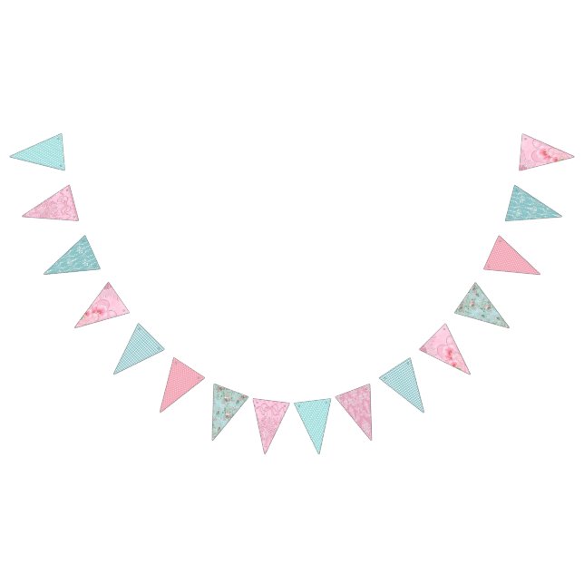 Shabby Chic Bunting. (Pink and Blue) Bunting (All)