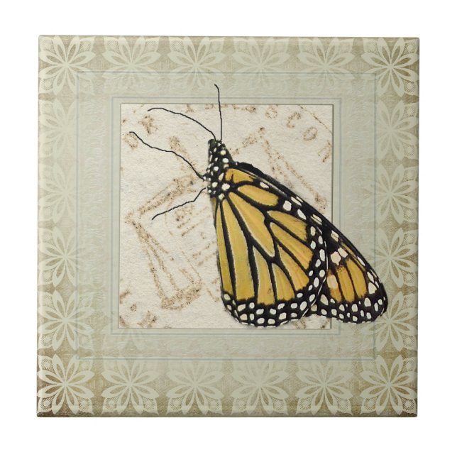 Shabby Chic Butterfly Tile (Front)