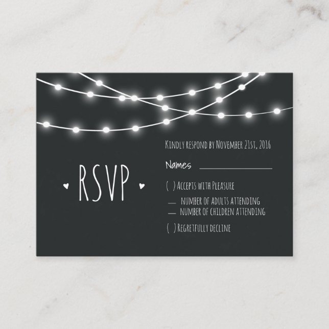 Shabby Chic Chalkboard RSVP Card (Front)