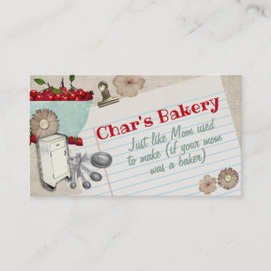 Shabby chic cherry icebox cooking baking biz cards