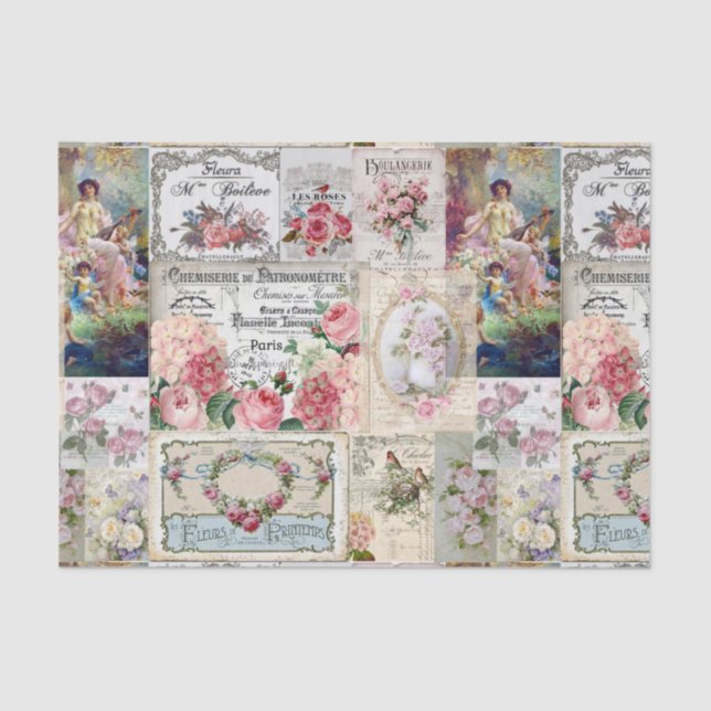 Shabby chic collage,country victorian,decoupage, b tissue paper (Front)