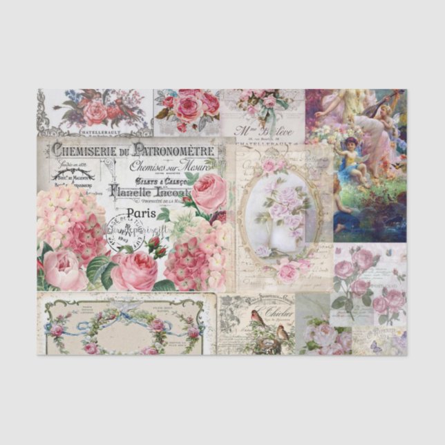 Shabby chic collage,country victorian,decoupage, b tissue paper (Front)
