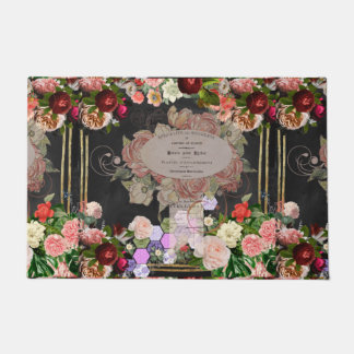 Shabby chic collage, French chic,country rustic,fl Doormat