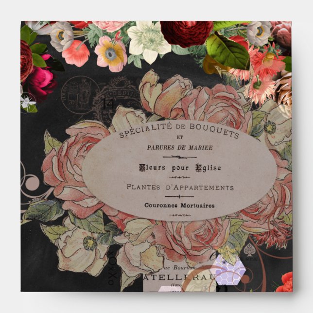 Shabby chic collage, French chic,country rustic,fl Envelope (Front)