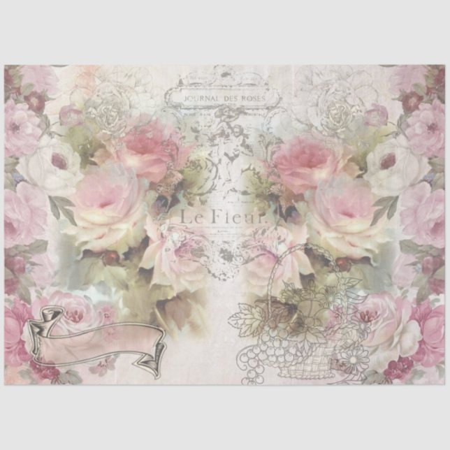 Shabby Chic Collage Series Design 1 Tissue Paper (Front)