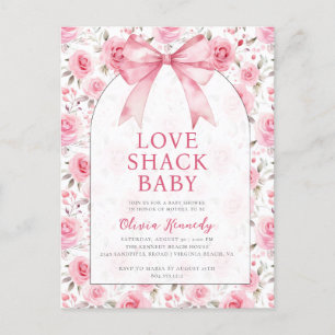 Shabby Chic Coquette Pink Love Shack Baby Shower  Postcard