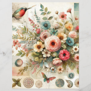 Shabby chic cottage core collage scrapbook journal
