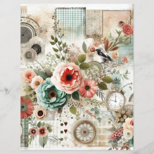 Shabby chic cottage core collage scrapbook journal