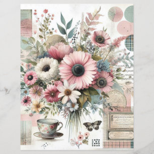 Shabby chic cottage core collage scrapbook journal