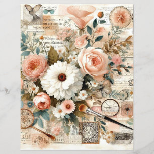 Shabby chic cottage core collage scrapbook journal