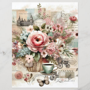 Shabby chic cottage core collage scrapbook journal