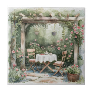 Shabby Chic Cottage Garden Ceramic Tile