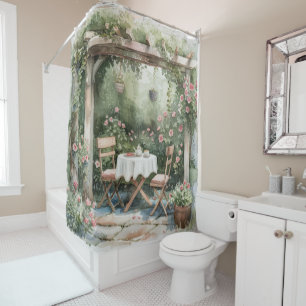 Shabby Chic Cottage Garden Shower Curtain
