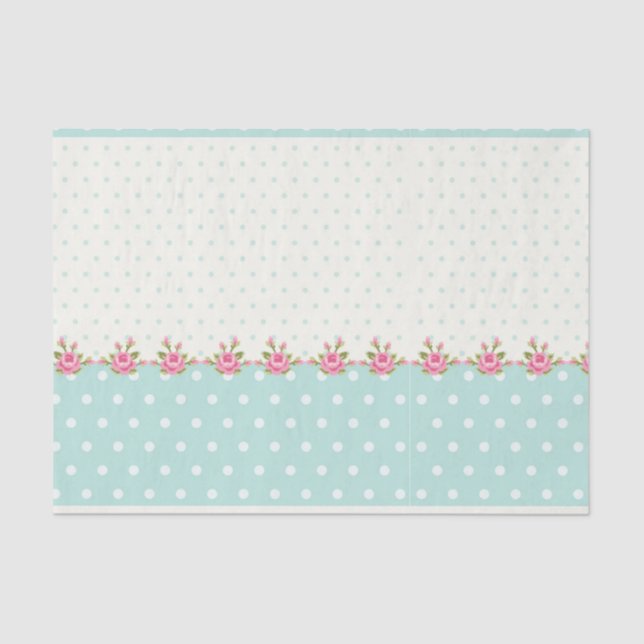 shabby chic,country,coral,green,cute,pink,girly, tissue paper (Front)