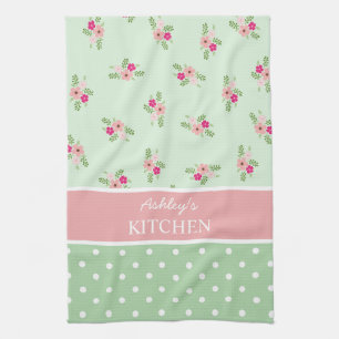 Shabby Chic Country Floral Tea Towel