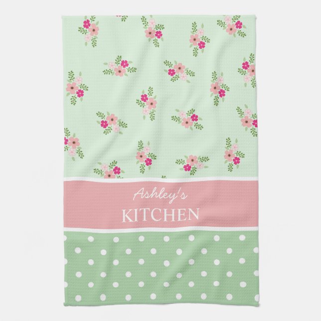 Shabby Chic Country Floral Tea Towel (Vertical)