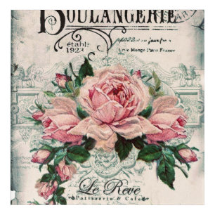 shabby chic, decoupage, victorian, french chic, pa acrylic print