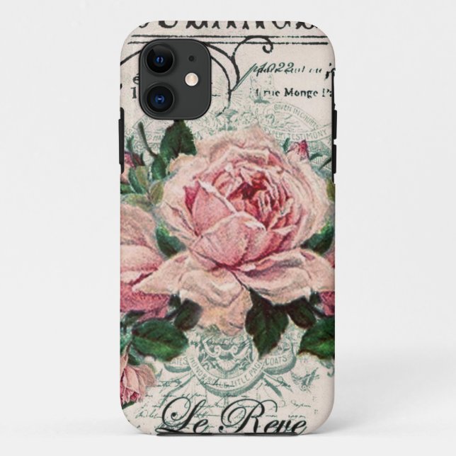 shabby chic, decoupage, victorian, french chic, pa Case-Mate iPhone case (Back)