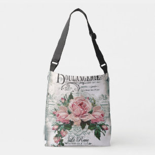 shabby chic, decoupage, victorian, french chic, pa crossbody bag
