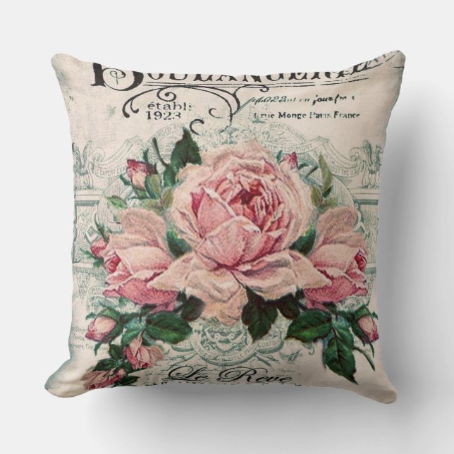 shabby chic, decoupage, victorian, french chic, pa cushion (Front)