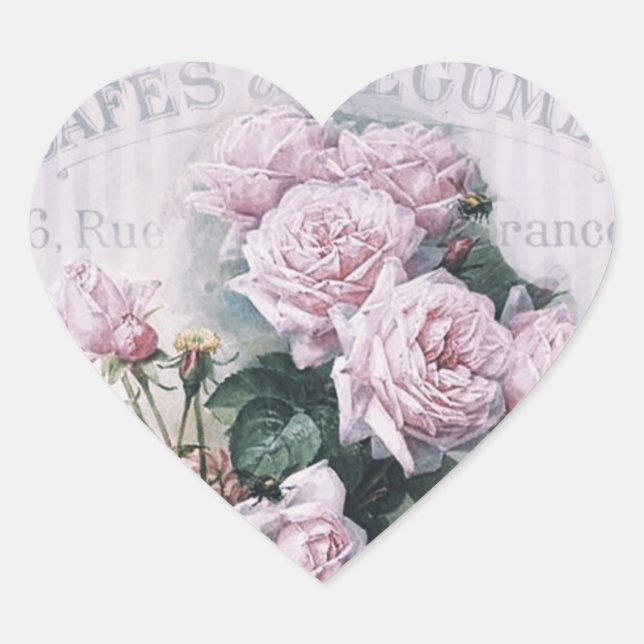 shabby chic, decoupage, victorian, french chic, pa heart sticker (Front)