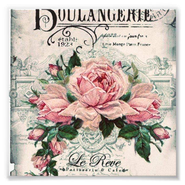 shabby chic, decoupage, victorian, french chic, pa photo print (Front)