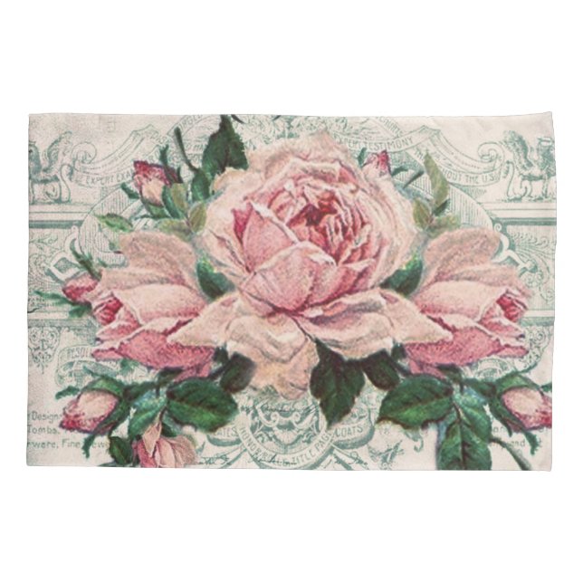 shabby chic, decoupage, victorian, french chic, pa pillowcase (Back)