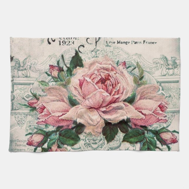 shabby chic, decoupage, victorian, french chic, pa tea towel (Horizontal)