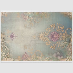 shabby chic, demask patterns, aged effect art tissue paper