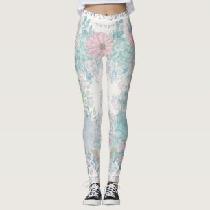 shabby chic dreamy mist pastel colours junk journa leggings
