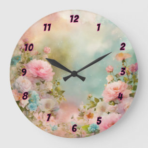 Shabby chic dreamy pastel colours Wall Clock
