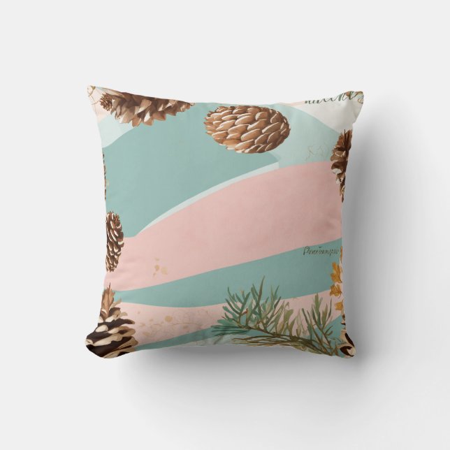 Shabby Chic Dreamy Pastel Pinecone  Cushion (Front)