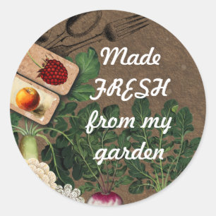 Shabby chic edible garden food gift tag stickers