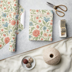 Shabby Chic English Floral Art Pattern Gift Wrapping Paper