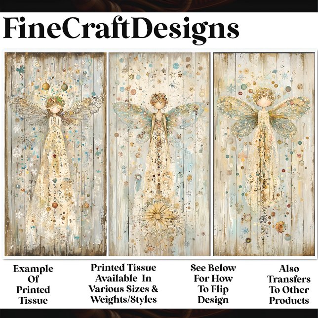 Shabby Chic Ethereal Rustic Angels AM4 Decoupage Tissue Paper (Creator Uploaded)