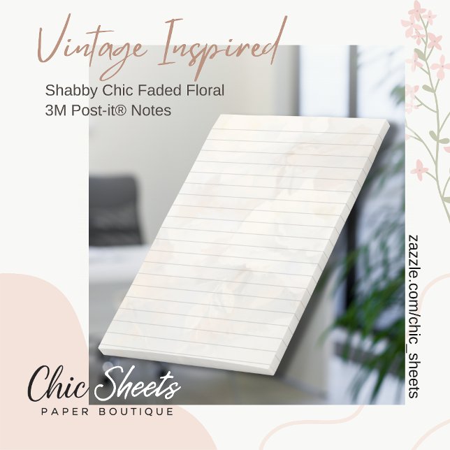 Shabby Chic Faded Floral 3M Post-it® Notes (Creator Uploaded)