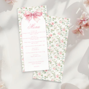 Shabby Chic Floral Arch with Bow Baby Girl Shower  Menu