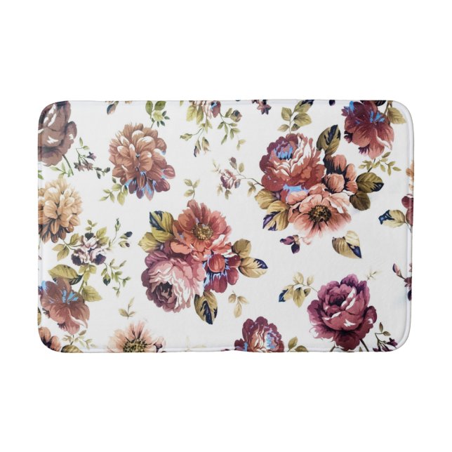 Shabby Chic Floral Bath Mat (Front)