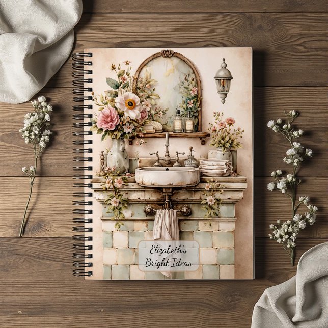 Shabby Chic Floral Bathroom Notebook (Creator Uploaded)