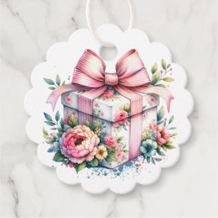 Shabby Chic Floral Birthday Gift To and From Favour Tags